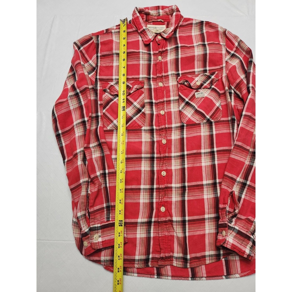 Denim & Supply Ralph Lauren Shirt Mens Medium Red Plaid Flannel Long Sleeve - Picture 5 of 11